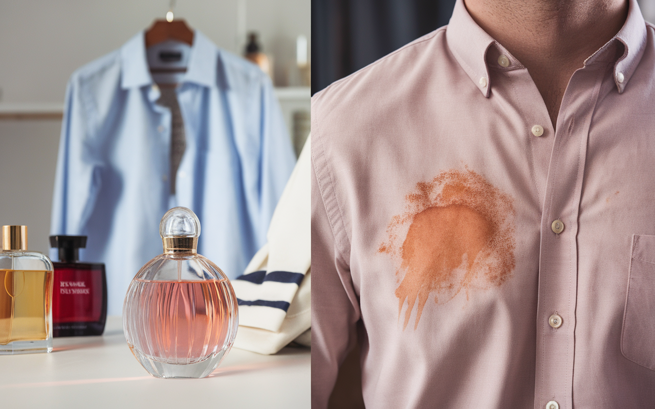 Réaction immédiate pour tamponner une tache de parfum sur un vêtement